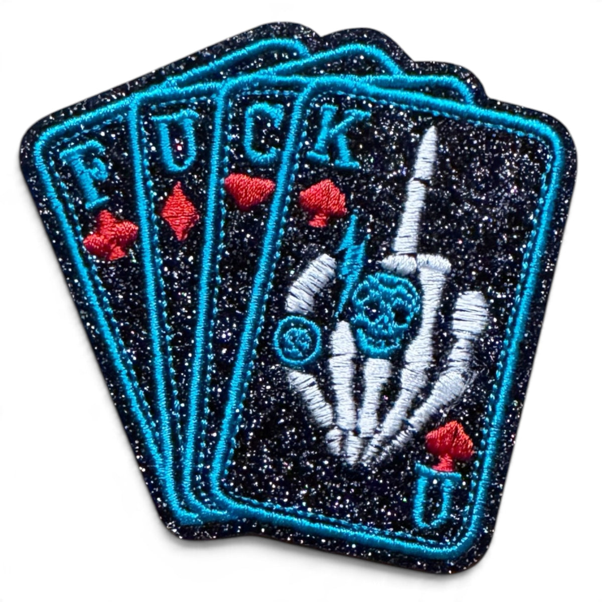 Embroidered Iron On Patch - Winning Hand