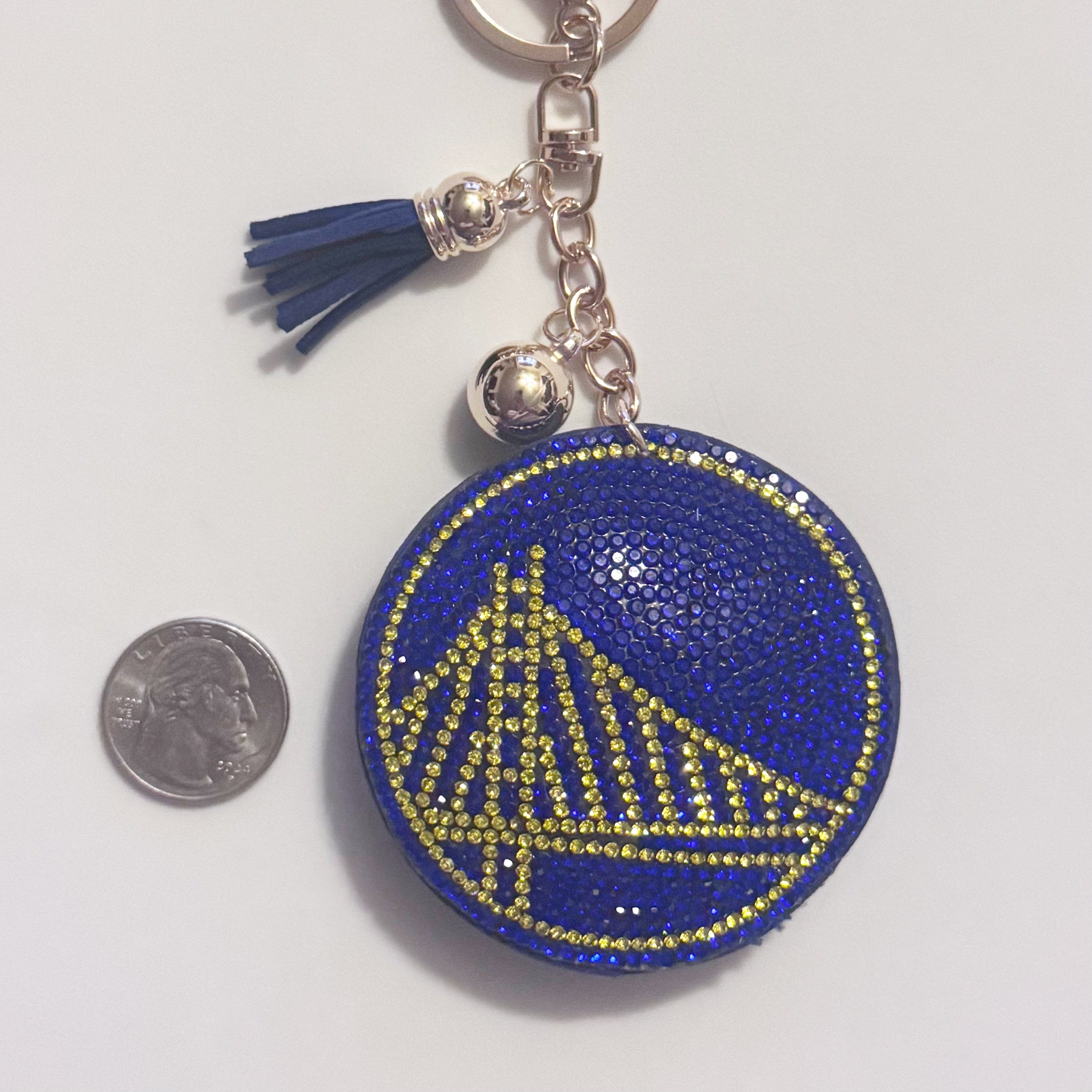 Warriors Rhinestone Keychain