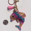 Artsy Dolphin Rhinestone Keychain