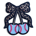Embroidered Iron On Patch - Baseball Cherries