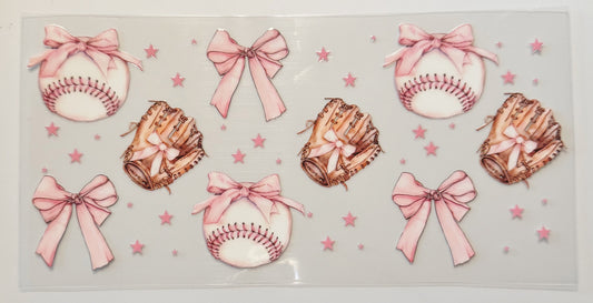Baseballs and Bows - UVDTF 16oz Wrap