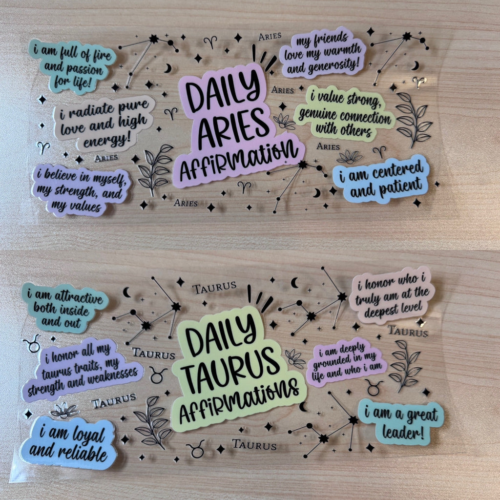 Daily Affirmations Zodiac UVDTF Cup Wrap Bundle