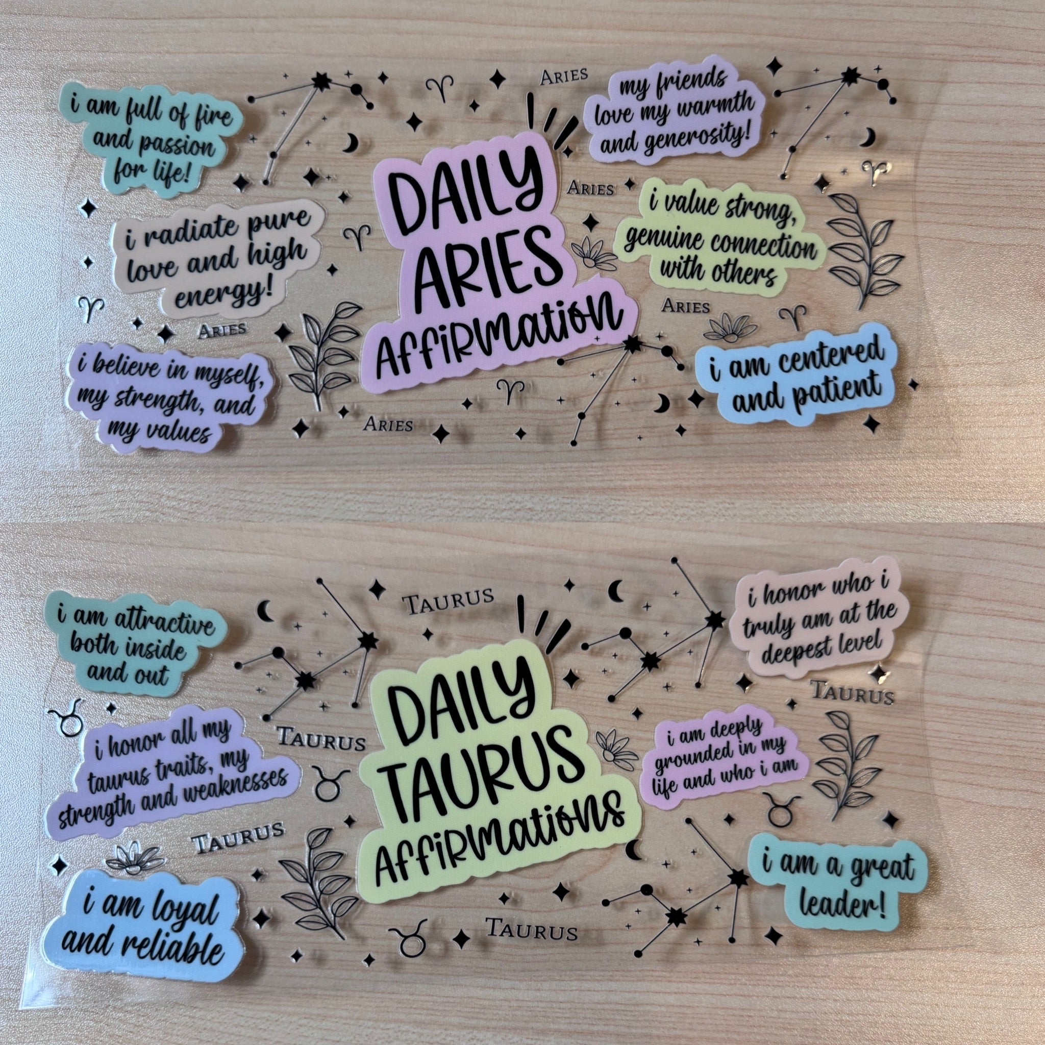 Daily Affirmations Zodiac UVDTF Cup Wrap Bundle