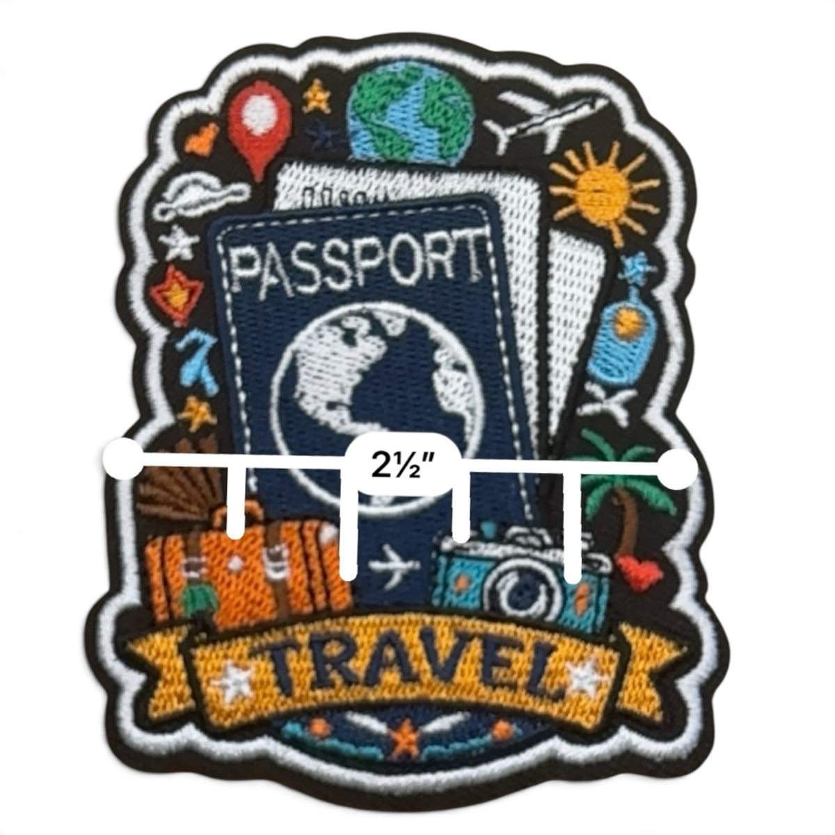 Embroidered Iron On Patch - World Traveler