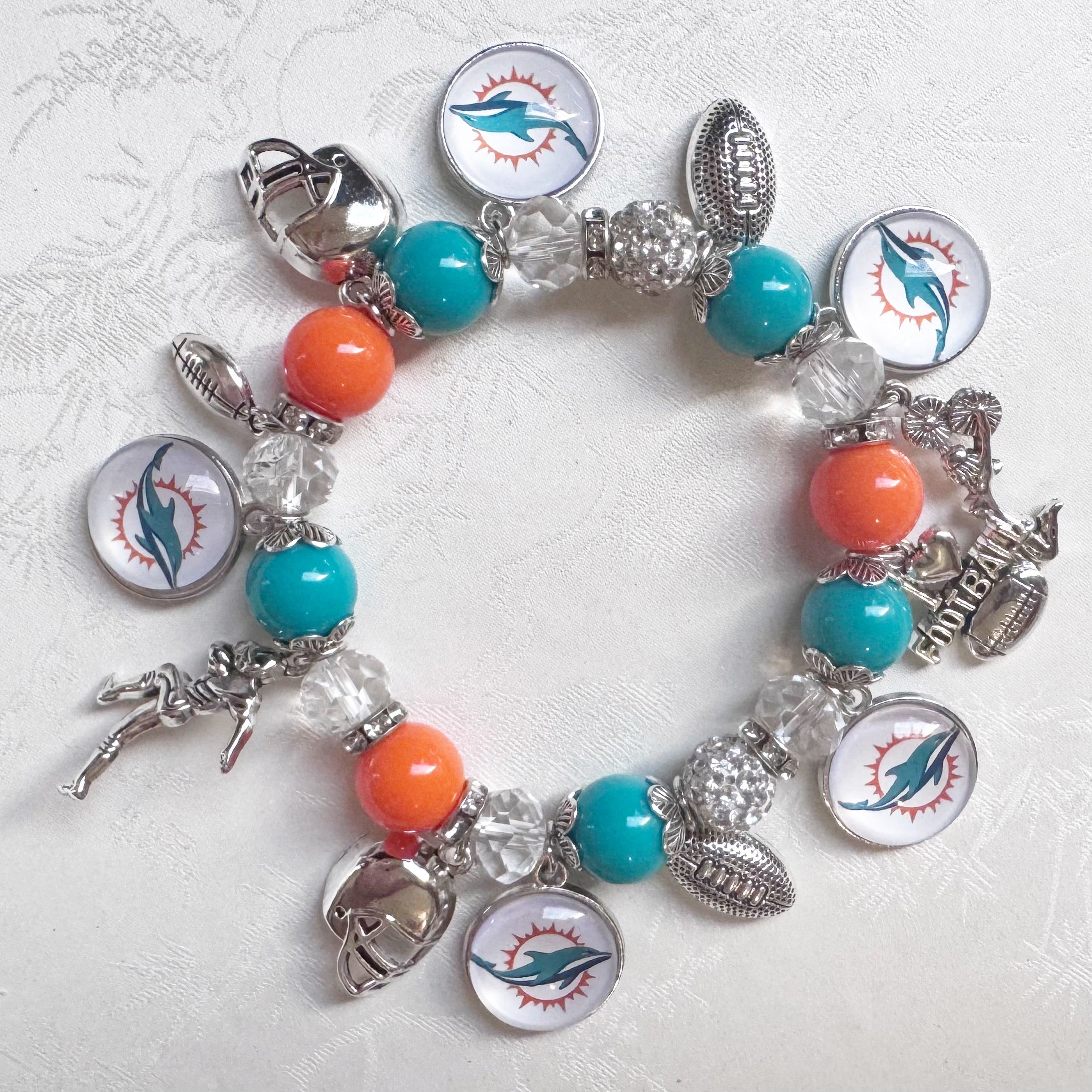 Miami Dolphins Charm Bracelet