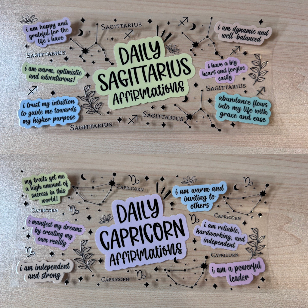 Daily Affirmations Zodiac UVDTF Cup Wrap Bundle