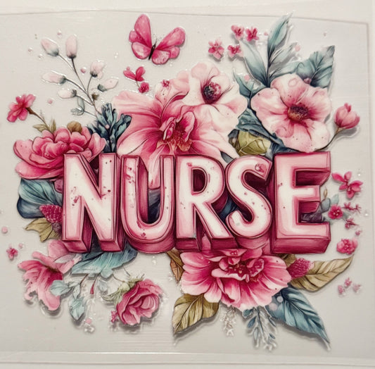Floral Nurse - UVDTF Decal - 16oz
