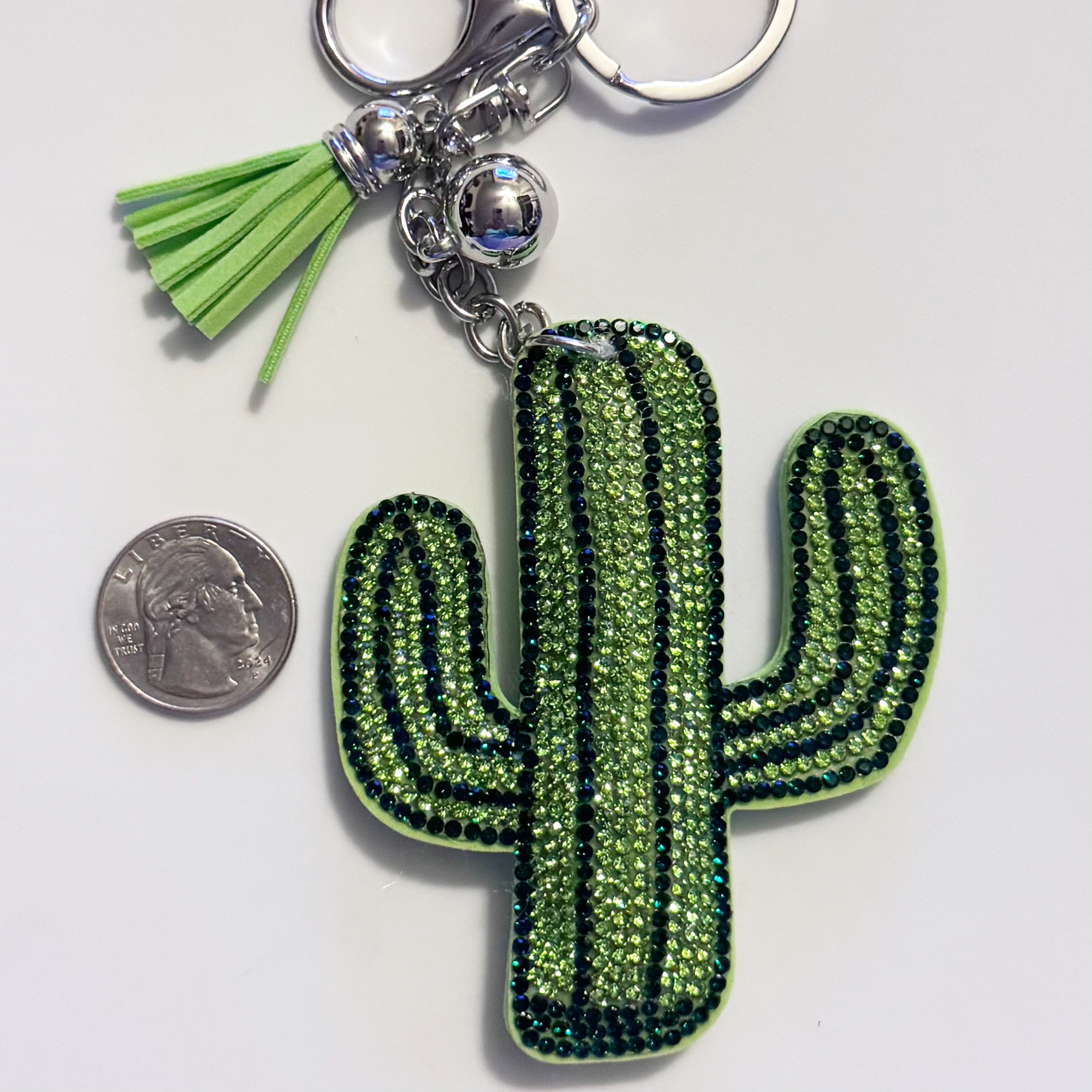 Cactus Rhinestone Keychain