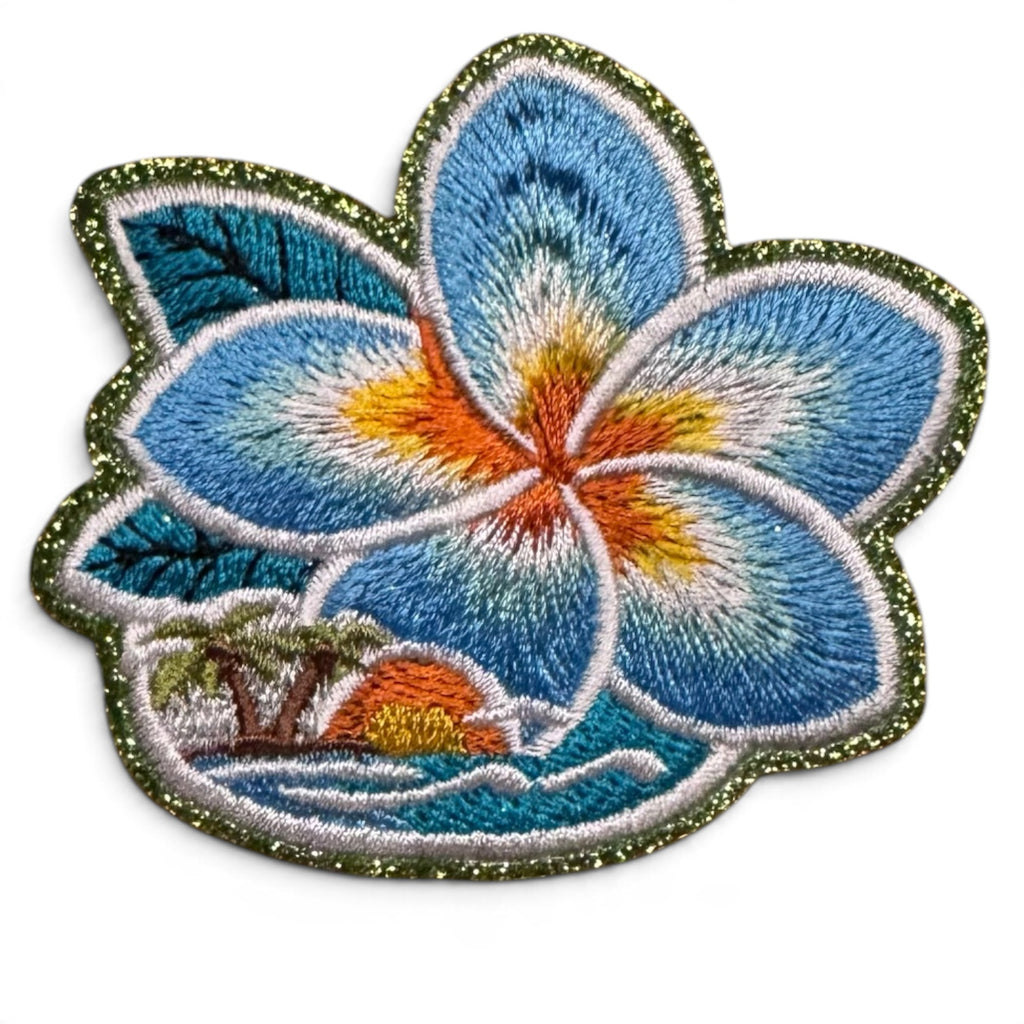 Embroidered Iron On Patch - Tropical Hibiscus