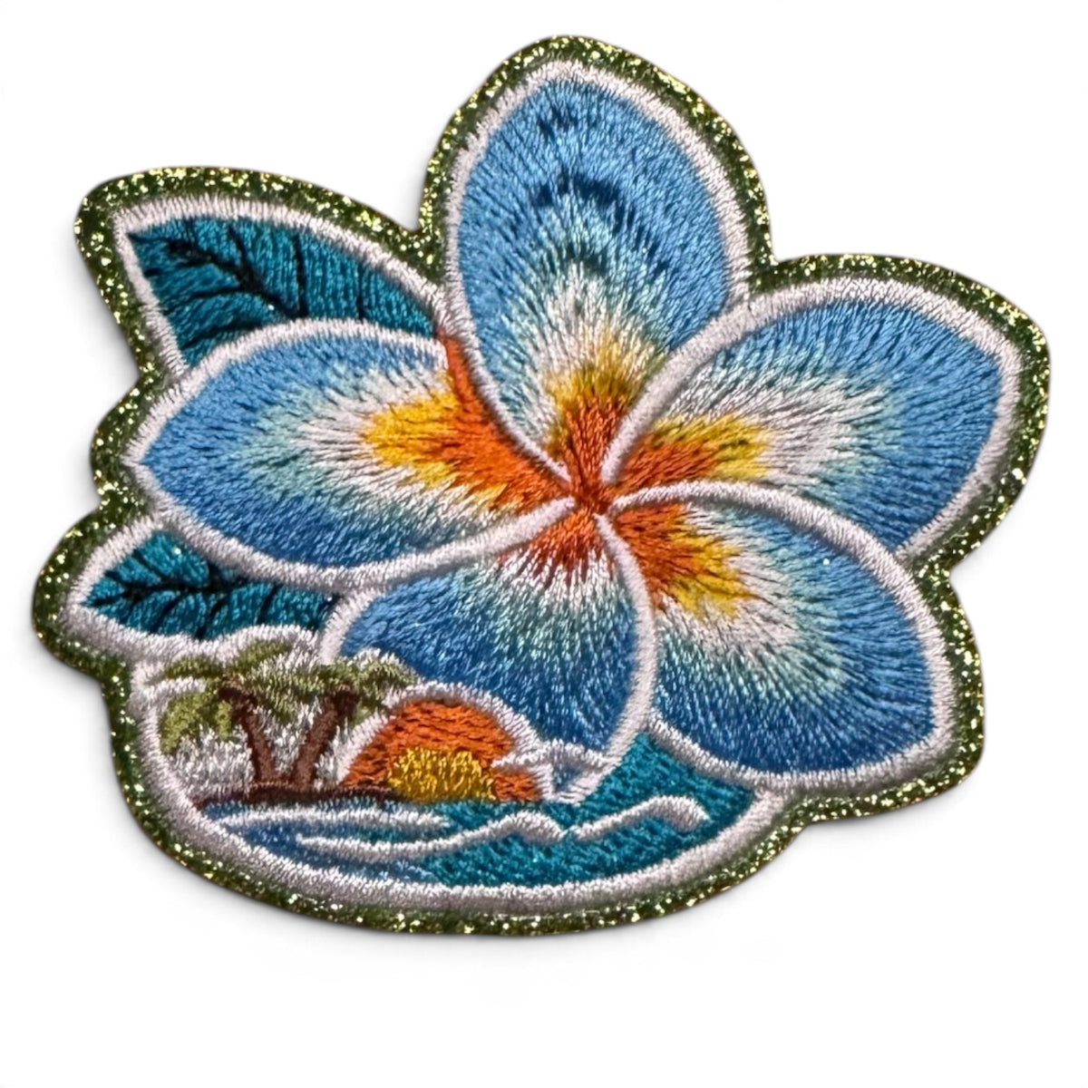 Embroidered Iron On Patch - Tropical Hibiscus