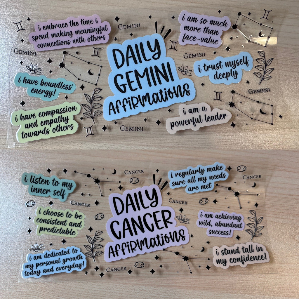 Daily Affirmations Zodiac UVDTF Cup Wrap Bundle