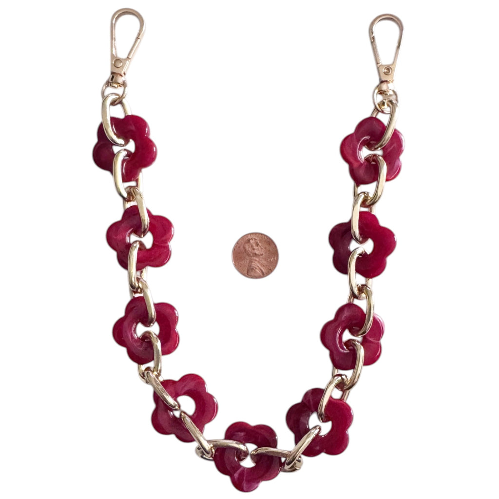 Red Flower Bag Chain