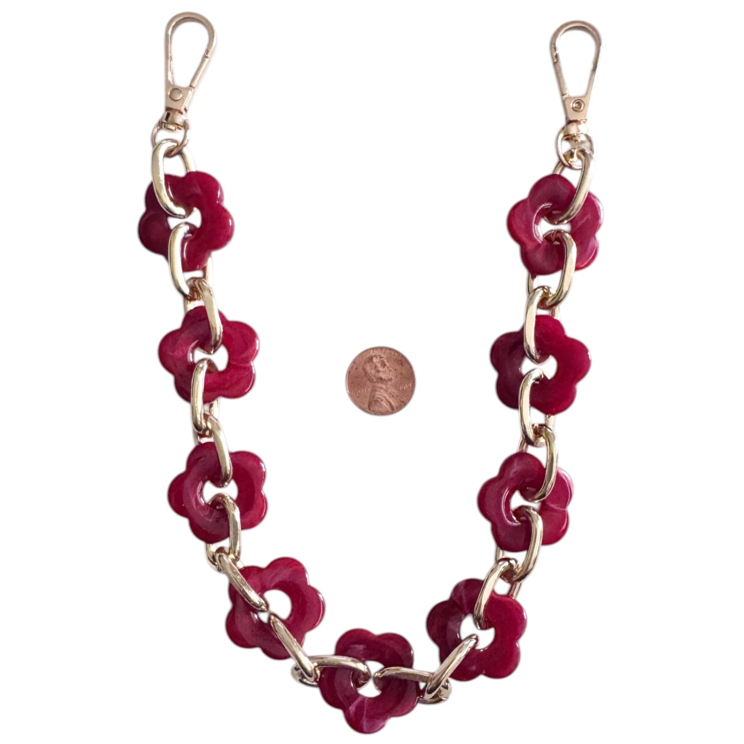 Red Flower Bag Chain