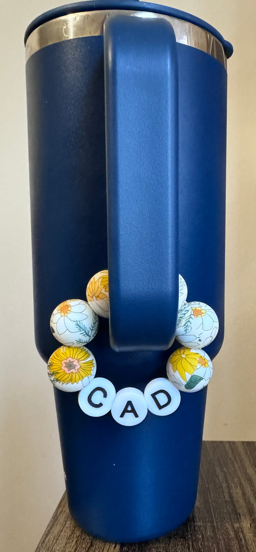 Boho Flowers Personalized Cup Charm