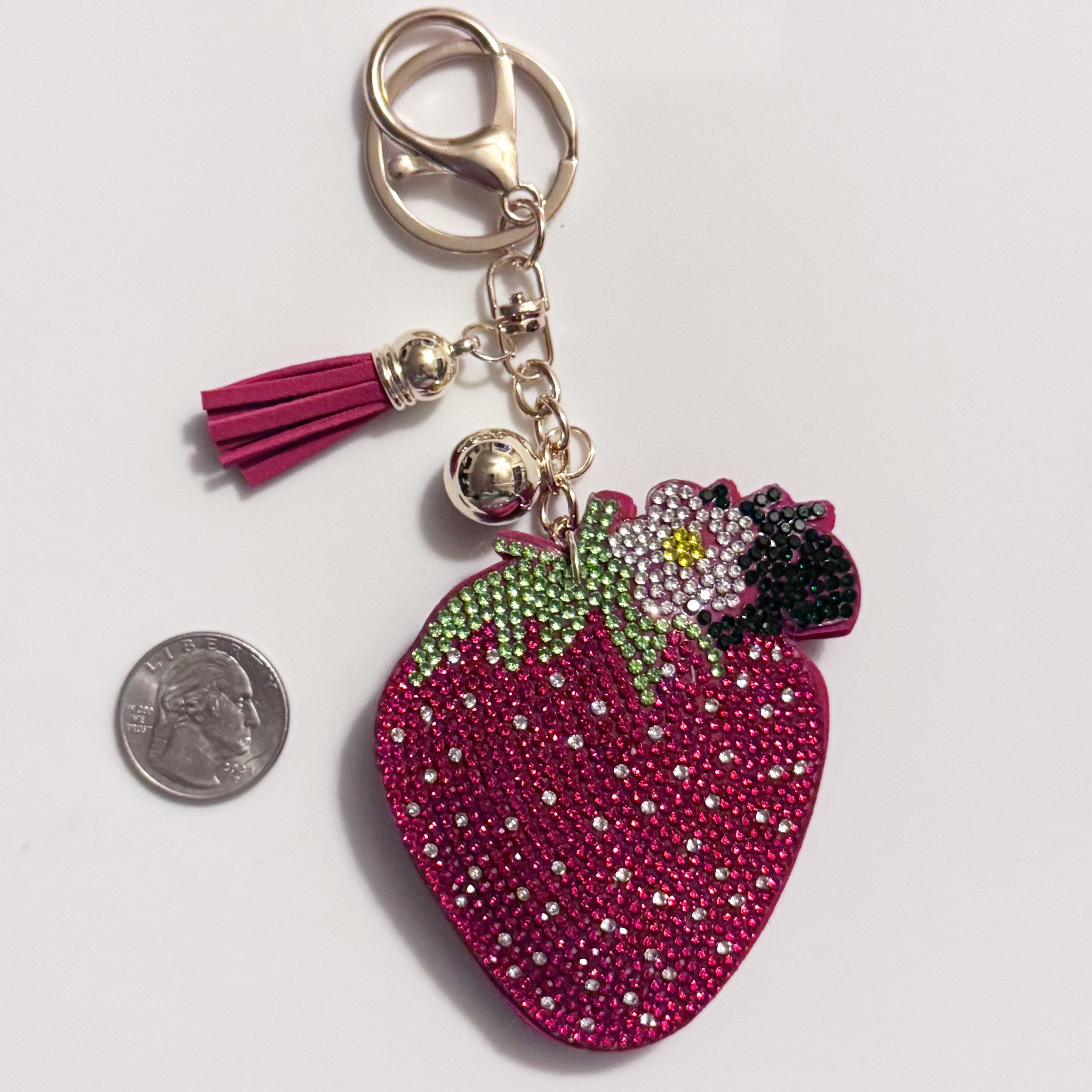 Strawberry Rhinestone Keychain
