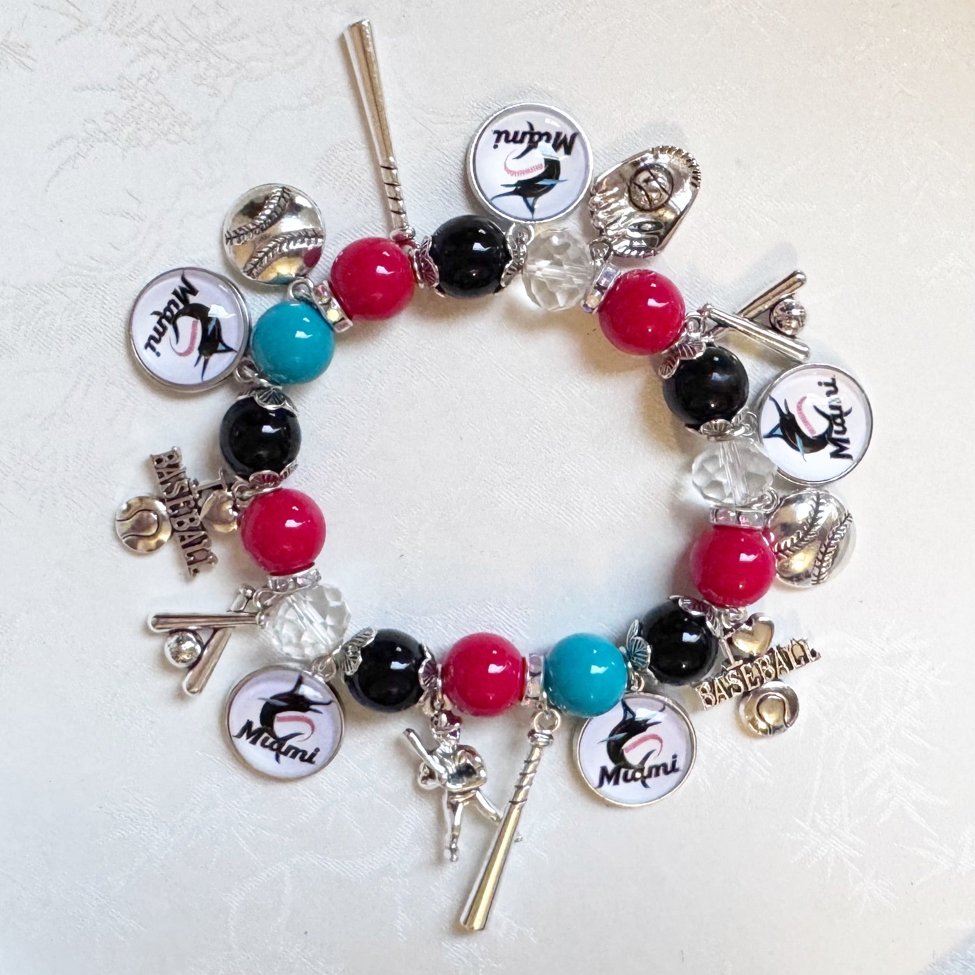 Miami Marlins Charm Bracelet