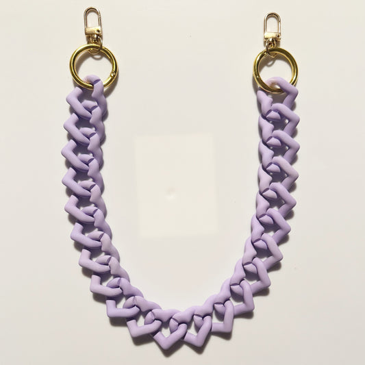 Lilac Heart Acrylic Bag Chain - 18 inches