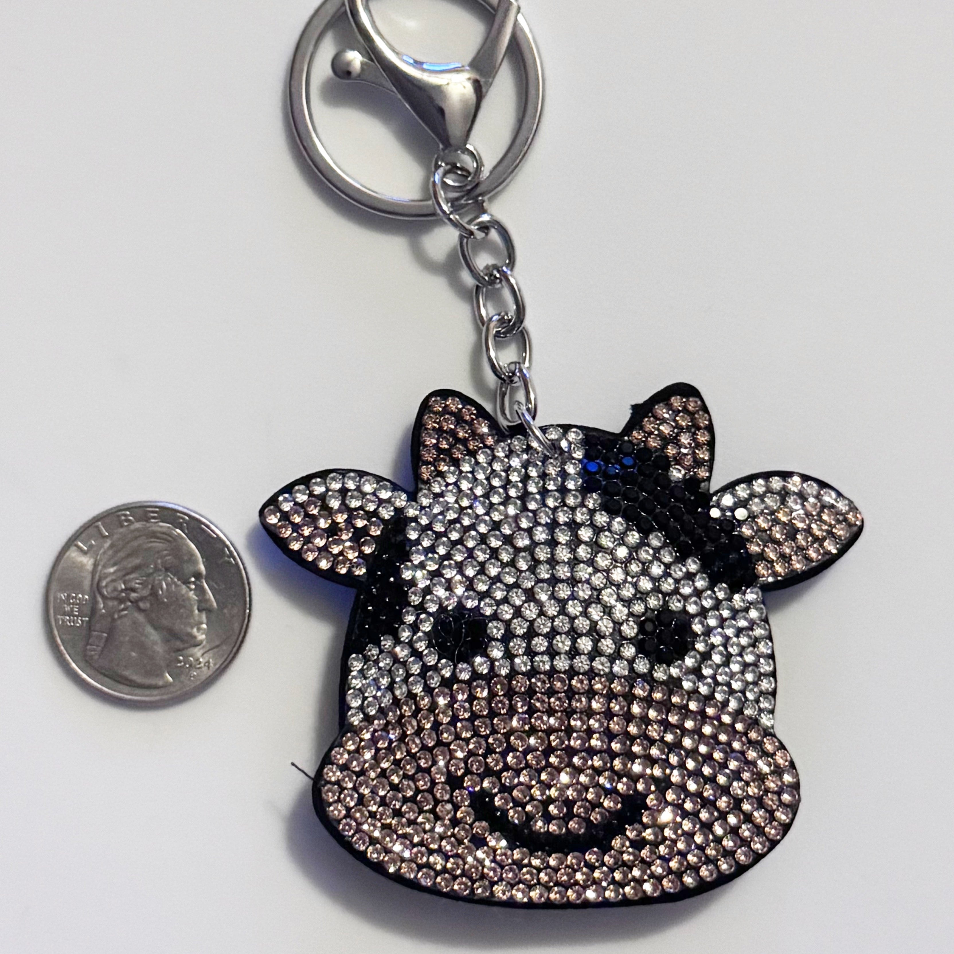 Cow Rhinestone Keychain