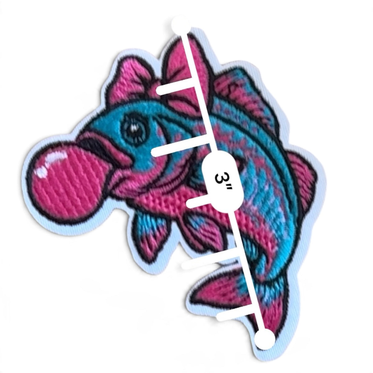 Embroidered Iron On Patch - Blow Fish