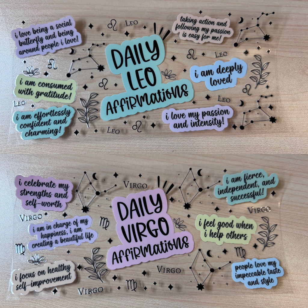 Daily Affirmations Zodiac UVDTF Cup Wrap Bundle