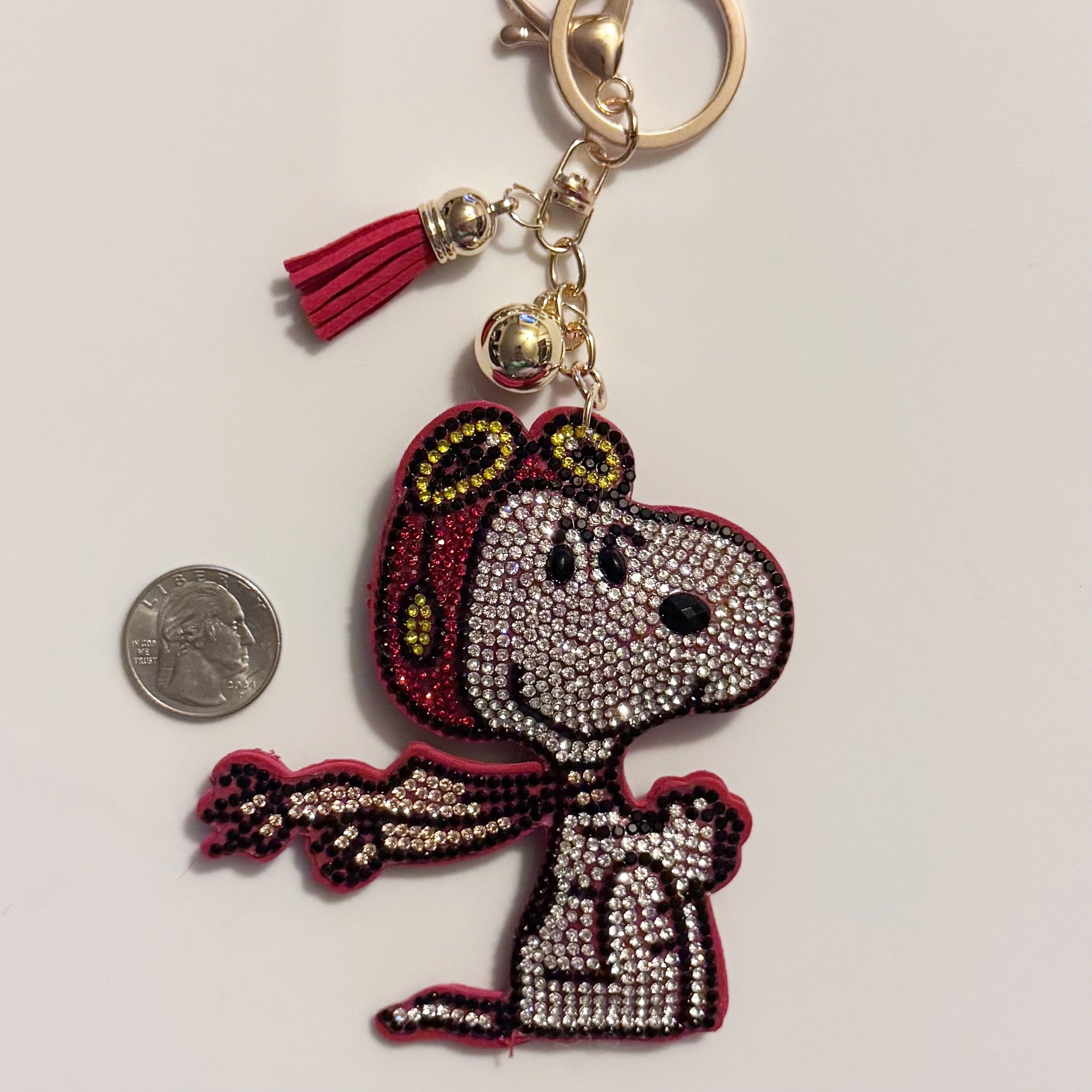 Pilot Snoopy Rhinestone Keychain
