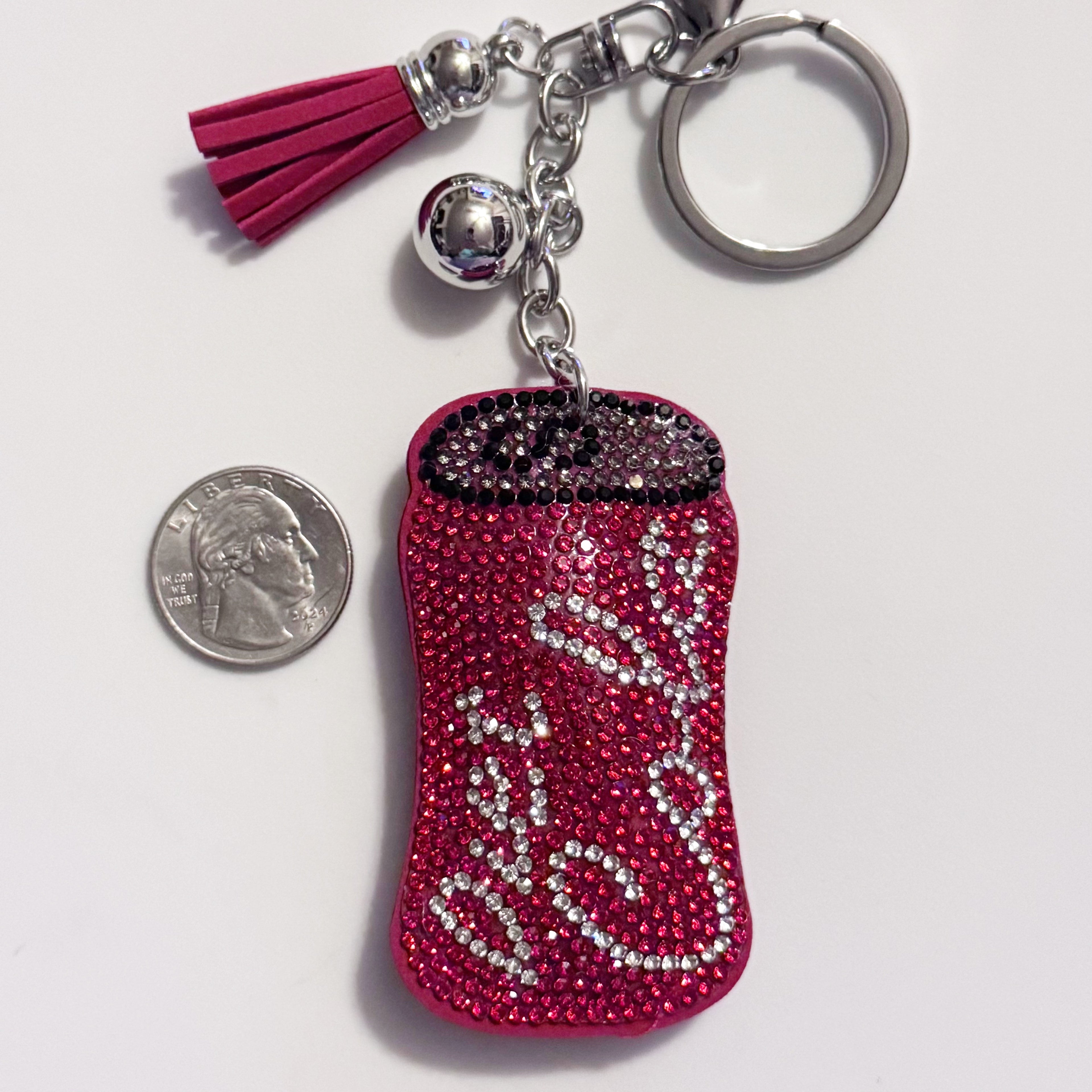 Diet Cola Rhinestone Keychain