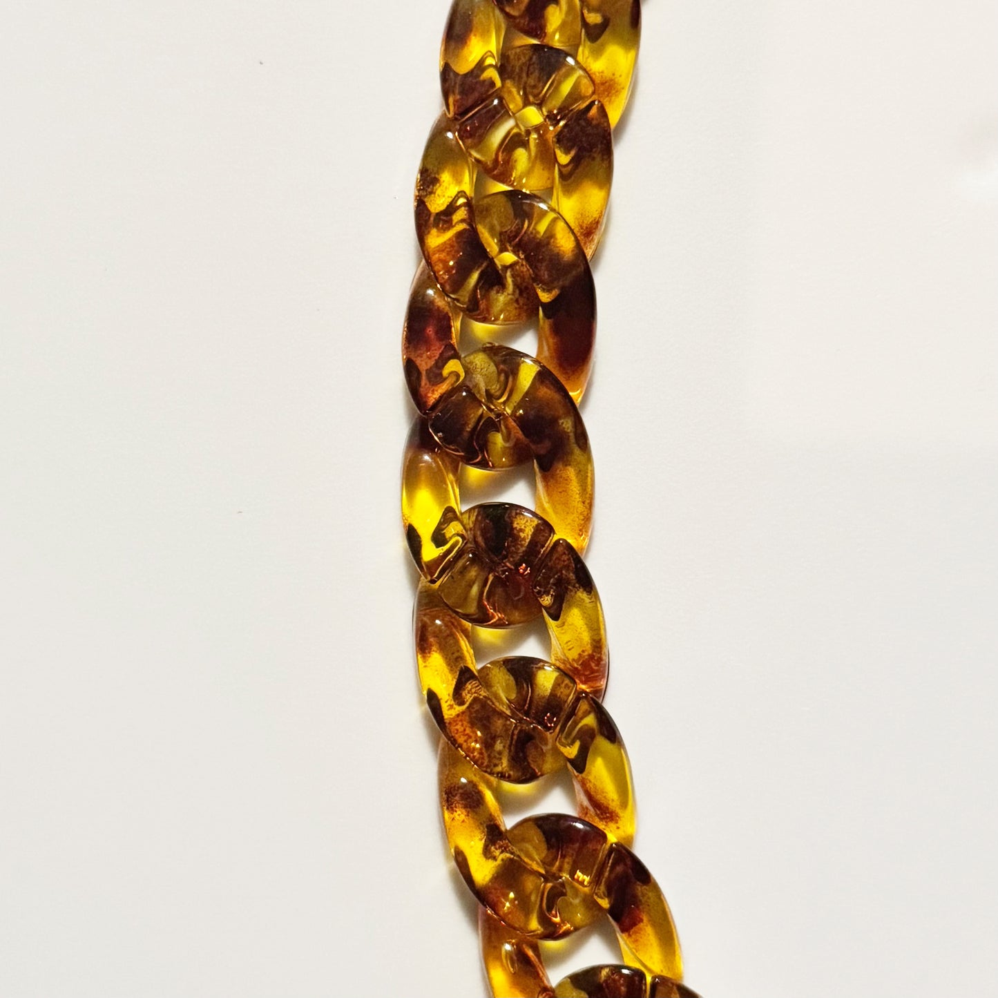 Tortoise Shell Acrylic Bag Chain - 18 inches