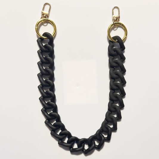 Black Heart Acrylic Bag Chain - 18 inches