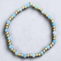 Natural Blue Amazonite Gilded Glimmer Bracelet