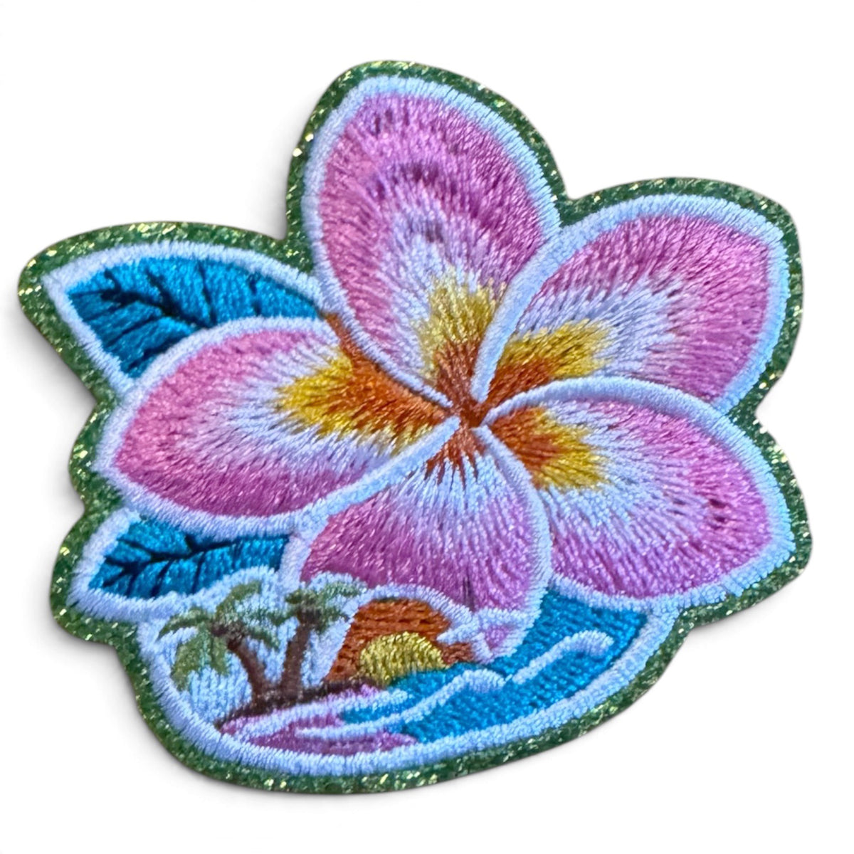 Embroidered Iron On Patch - Tropical Hibiscus
