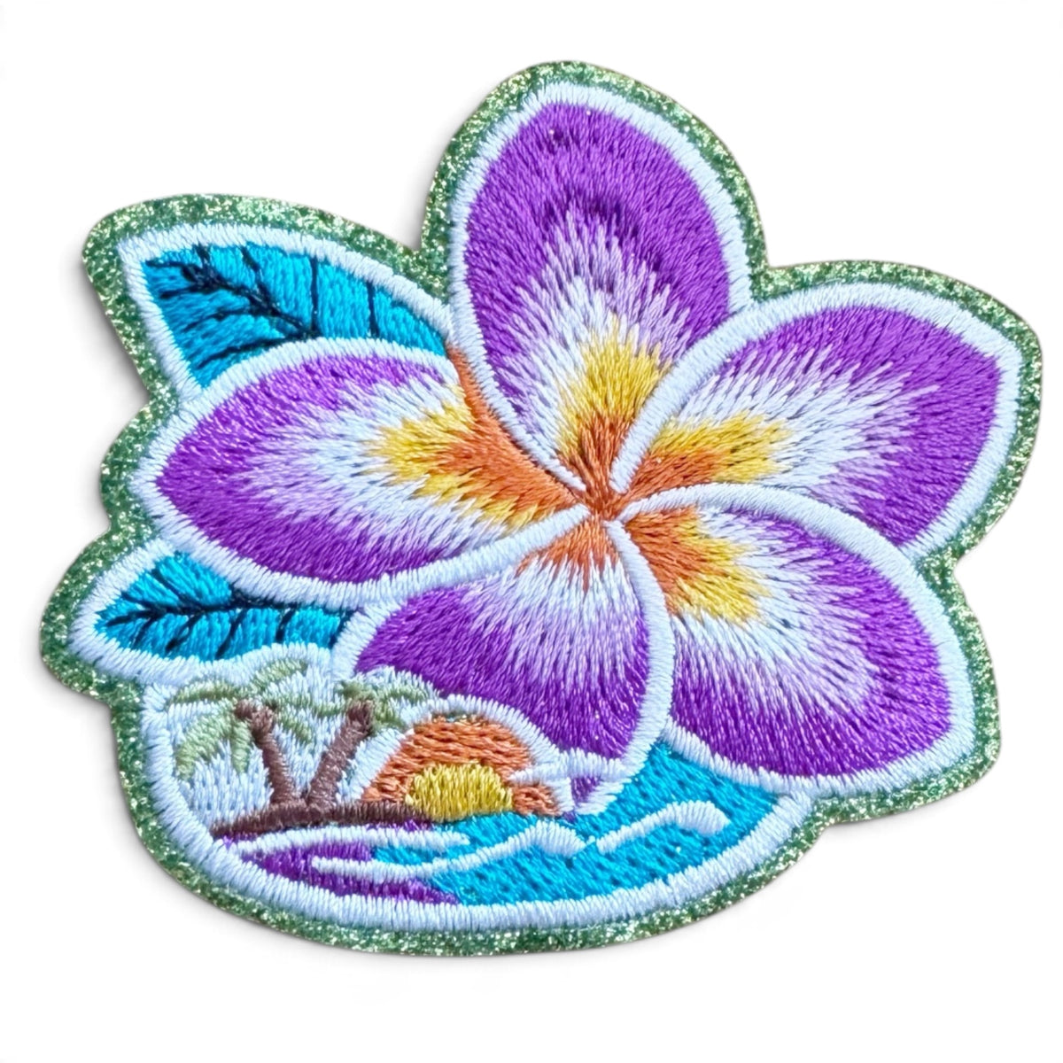 Embroidered Iron On Patch - Tropical Hibiscus
