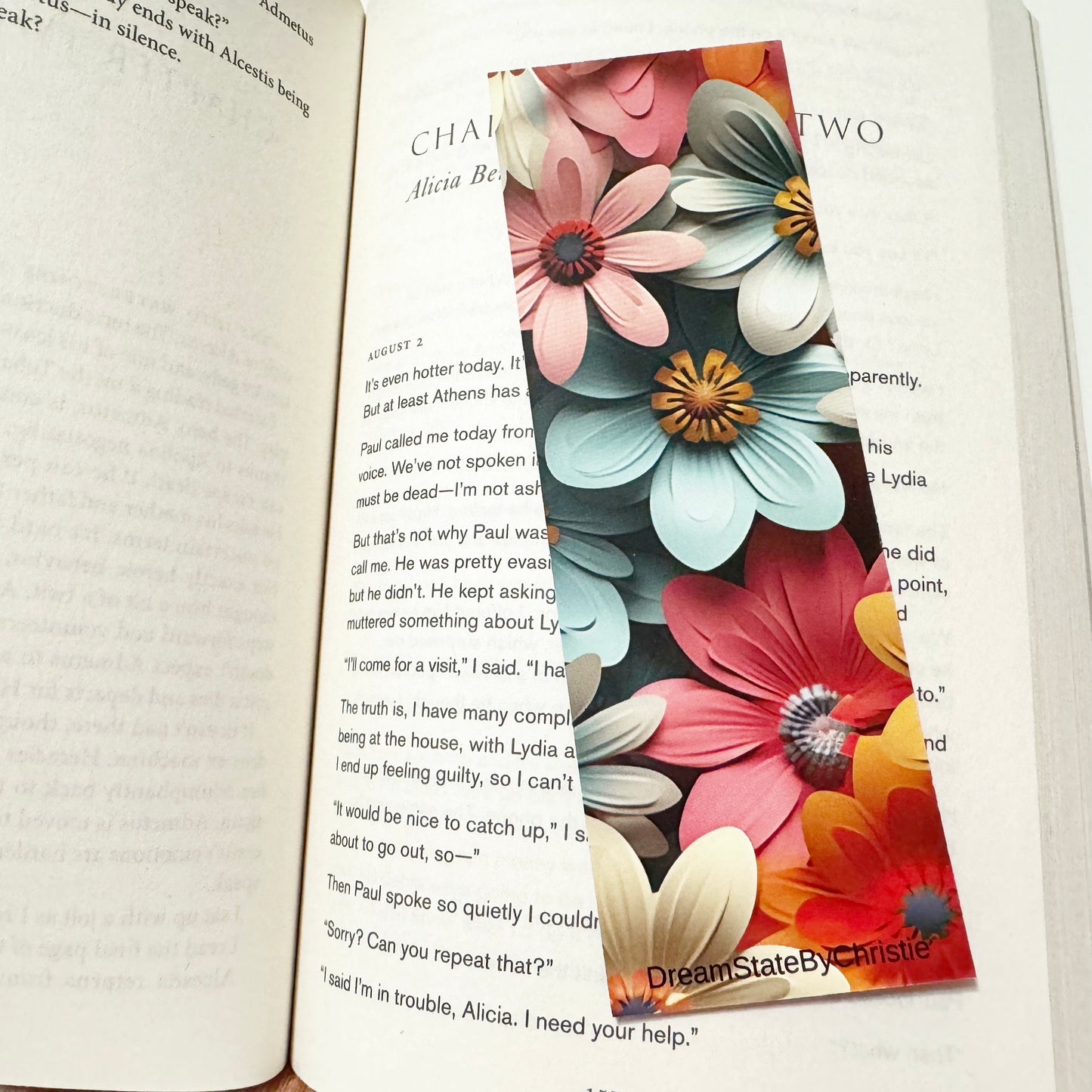 Red Floral Dream Double Sided Bookmark