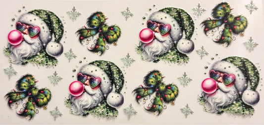 Glitzy Green Santa - UVDTF 16oz Wrap