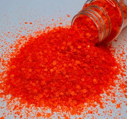 Tiki Beach- Orange Pearl Shimmer Chunky Mixed Glitter