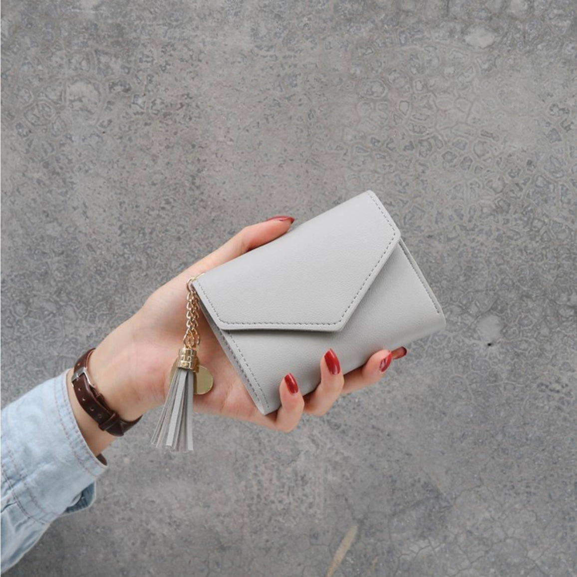 Wallet with Heart Charm and Tassel