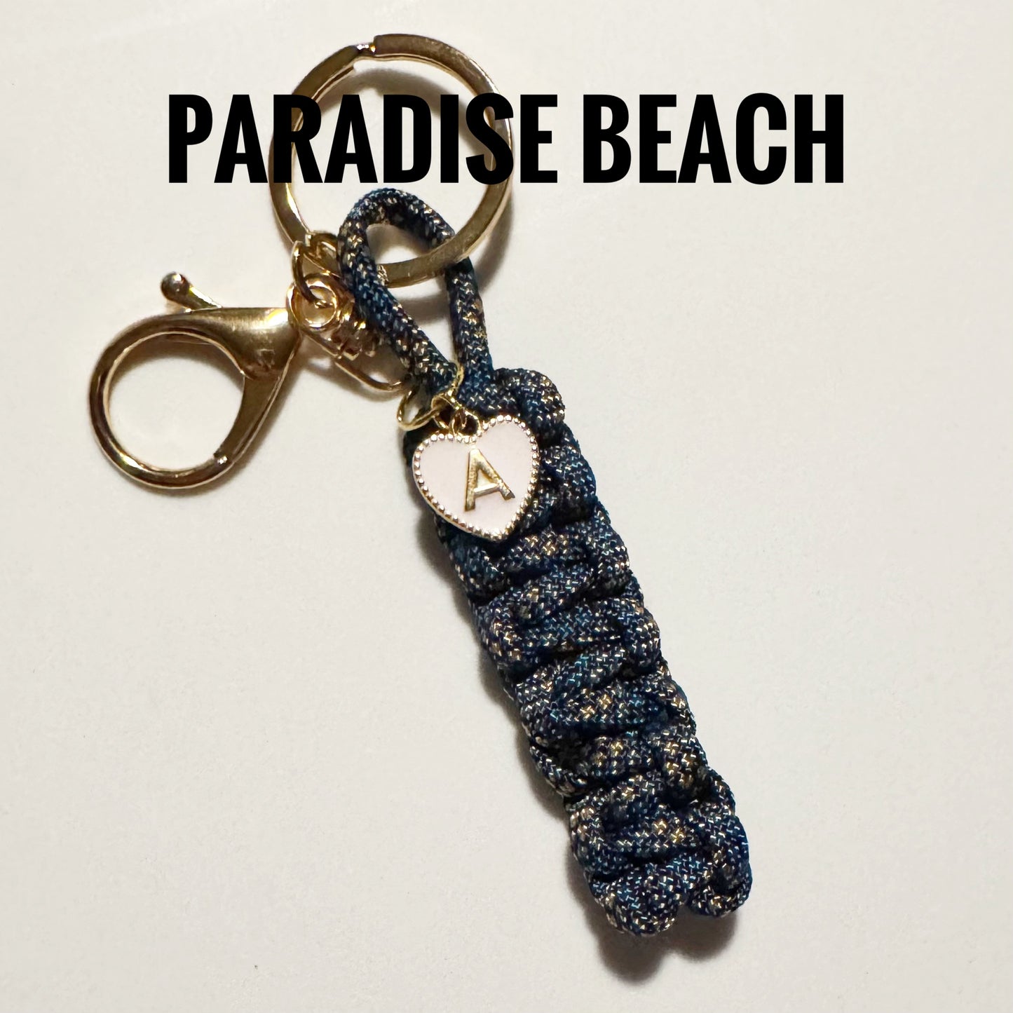 Paradise Beach Personalized Paracord Keychain