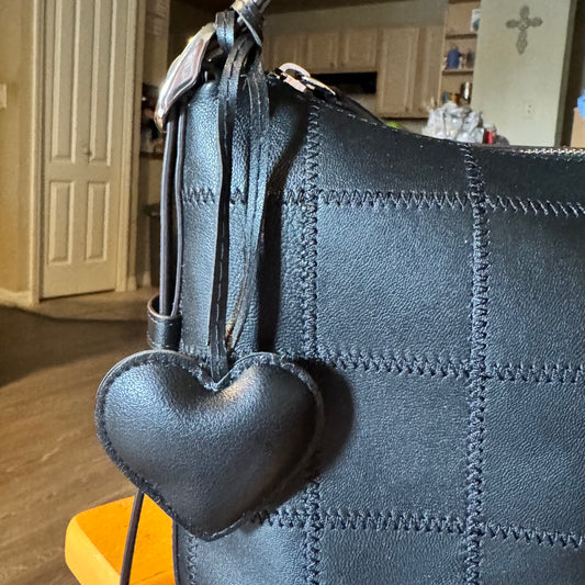 Black Heart Bag Charm