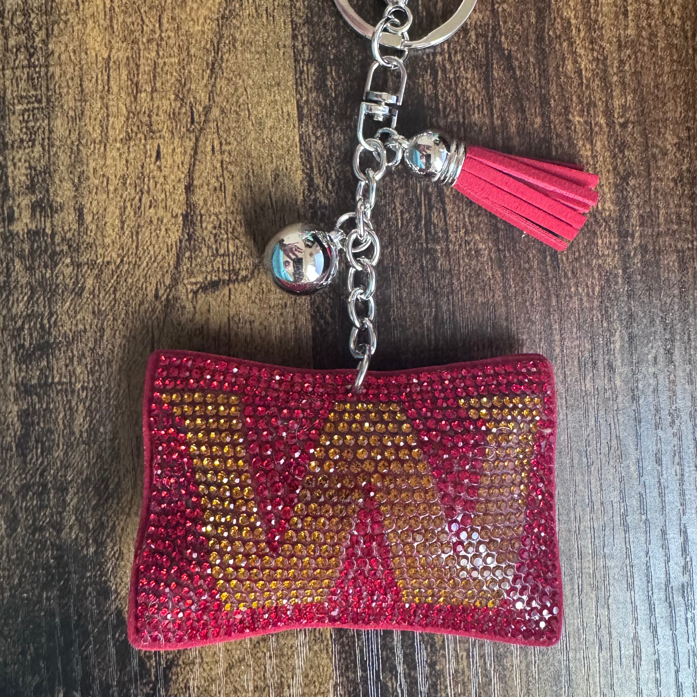 Commanders Rhinestone Keychain