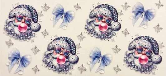 Glitzy Blue Santa - UVDTF 16oz Wrap