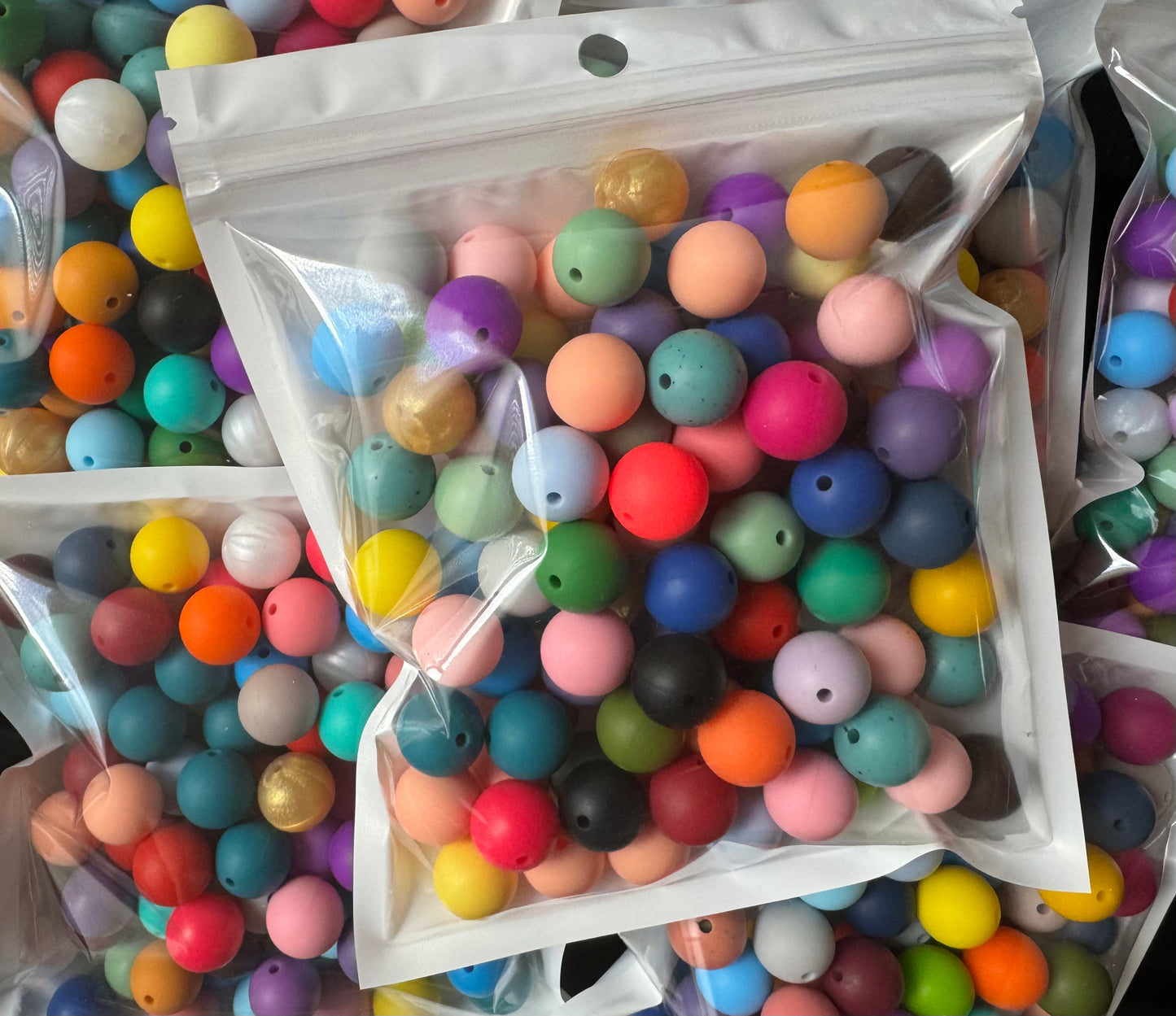 15mm Silicone Party Mix - Bag of 100 Solid