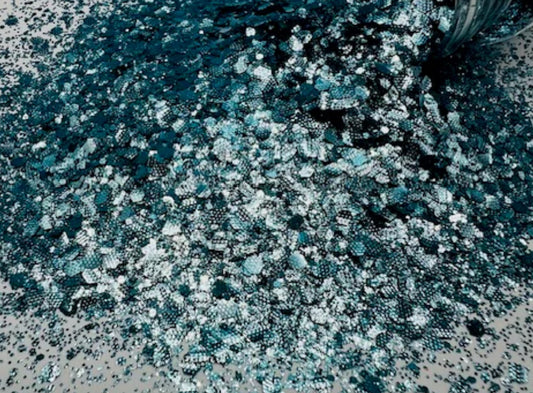 Vengeance - Textured Icey Blue Chunky Mixed Glitter