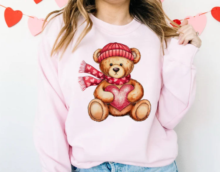 Teddy Bear Heart Mystery Crewneck Sweatshirt