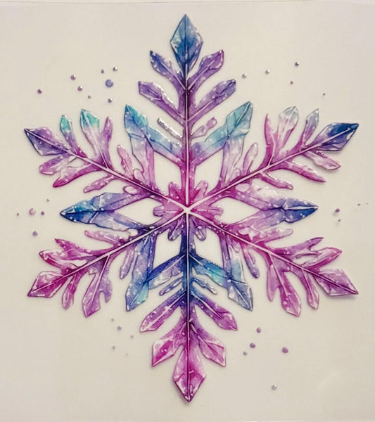 Purple and Blue Snowflake - UVDTF Decal