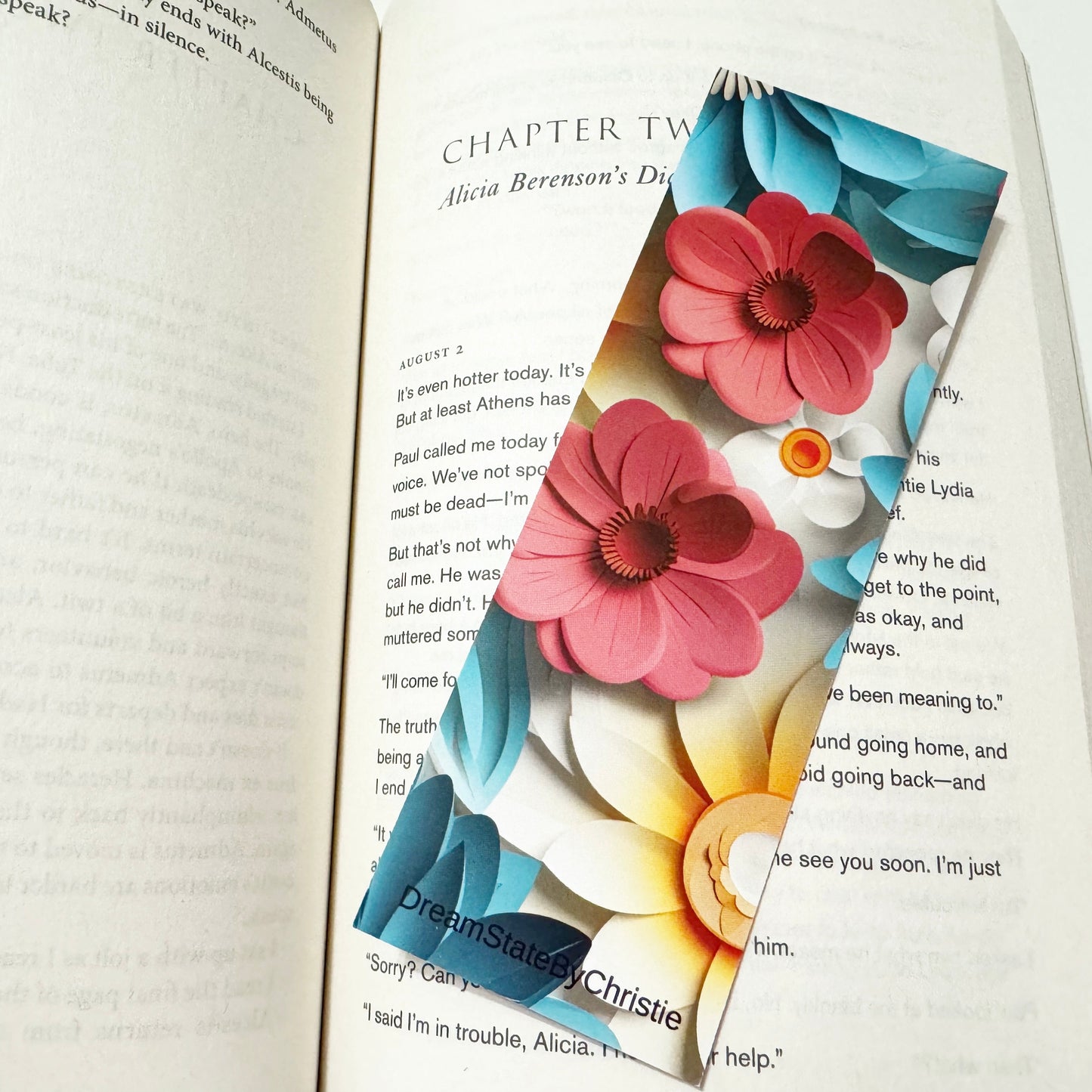 Gray Floral Dream Double Sided Bookmark