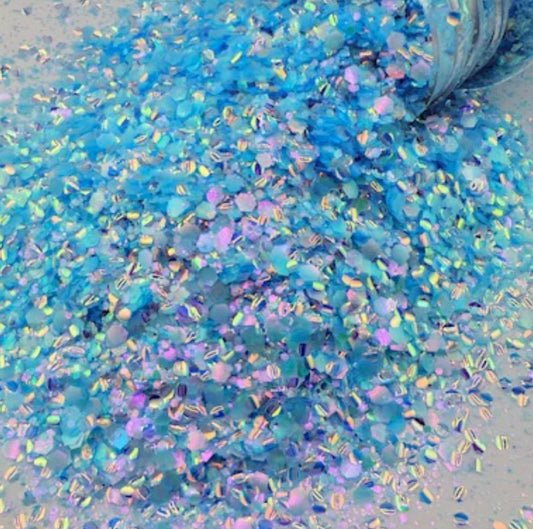 High Tide- Custom Mixed Color Shift Blue Pink Opal Glitter