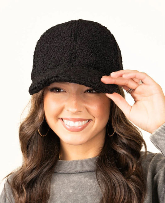 WINTRY WEEKEND BLACK TEDDY BEAR CAP