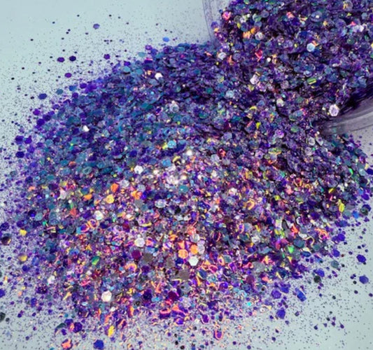 Emperor- Chunky Mixed Mirror Purple Glitter