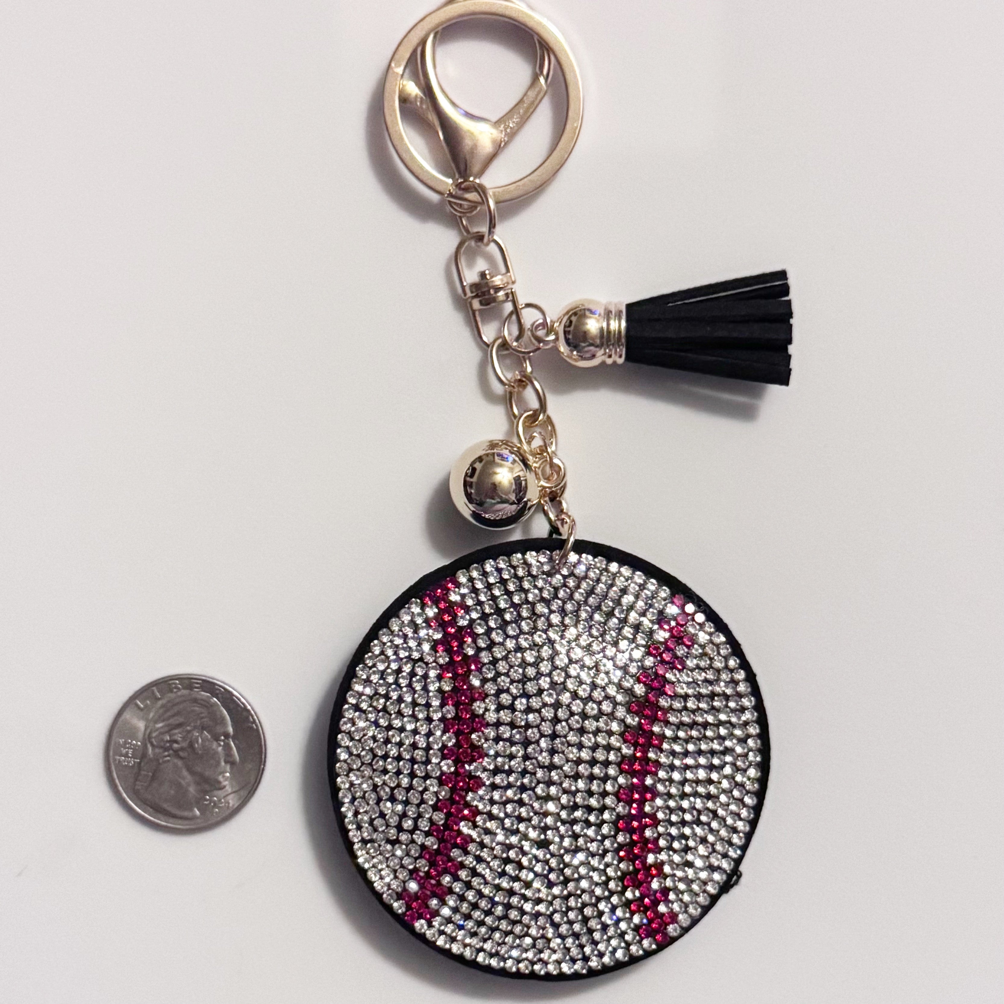 Baseball Rhinestone Keychain
