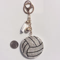 Volleyball Rhinestone Keychain