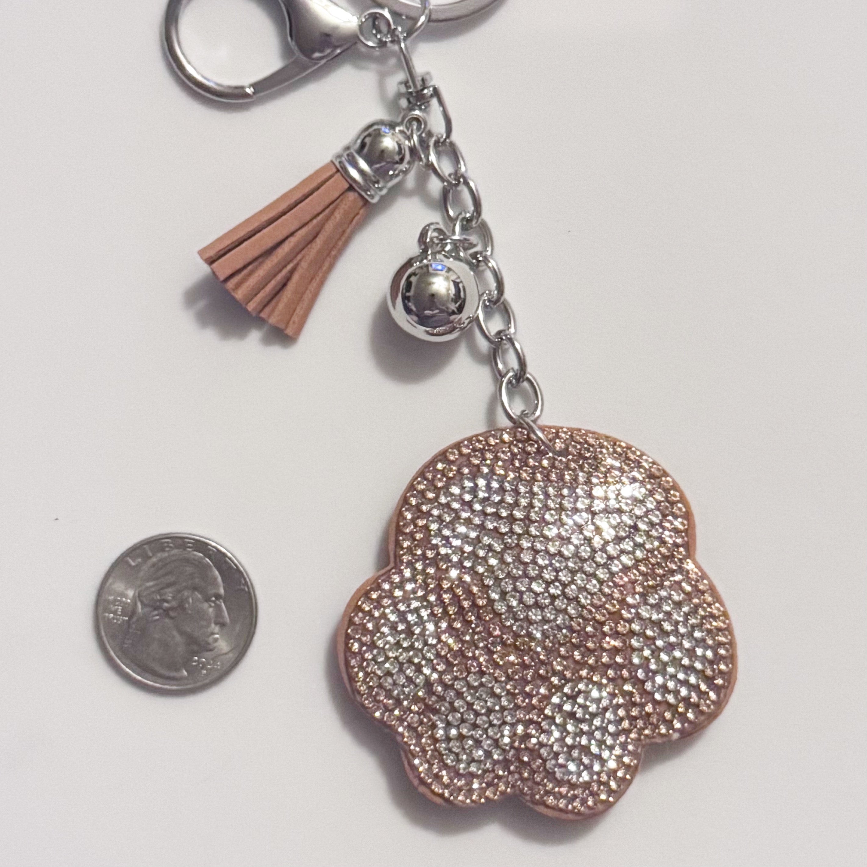 Paw Print Rhinestone Keychain